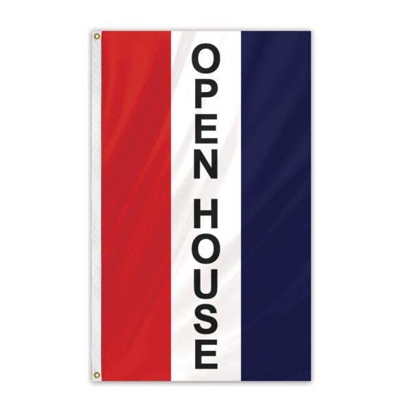 Open House Message Flag 3'x8' Vertical Flag